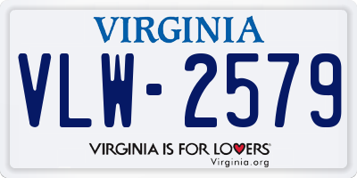 VA license plate VLW2579