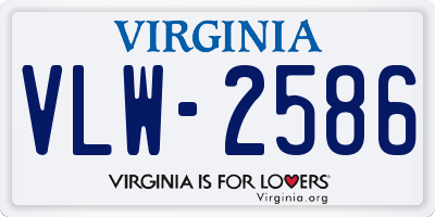 VA license plate VLW2586