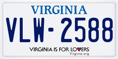 VA license plate VLW2588