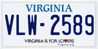 VA license plate VLW2589