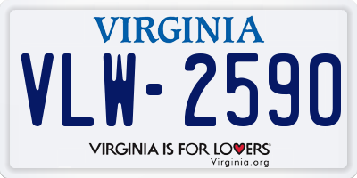 VA license plate VLW2590