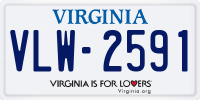 VA license plate VLW2591