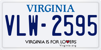 VA license plate VLW2595