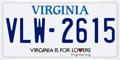 VA license plate VLW2615