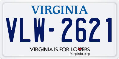 VA license plate VLW2621