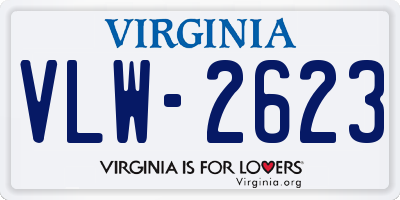 VA license plate VLW2623