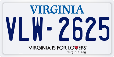 VA license plate VLW2625