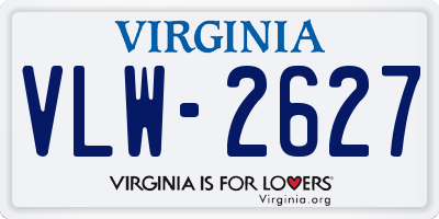 VA license plate VLW2627