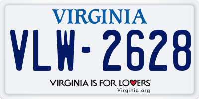 VA license plate VLW2628