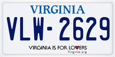 VA license plate VLW2629