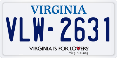 VA license plate VLW2631