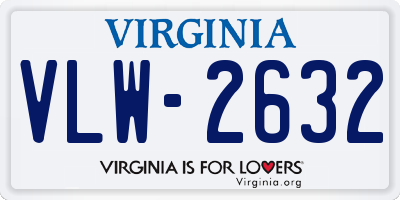 VA license plate VLW2632