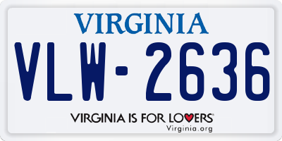 VA license plate VLW2636