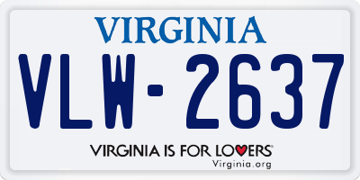 VA license plate VLW2637