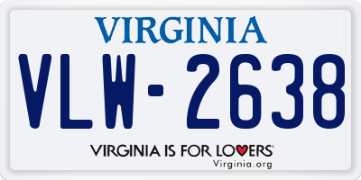 VA license plate VLW2638