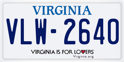 VA license plate VLW2640