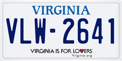 VA license plate VLW2641