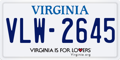 VA license plate VLW2645