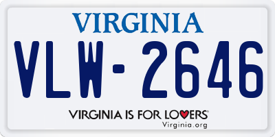 VA license plate VLW2646