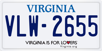 VA license plate VLW2655