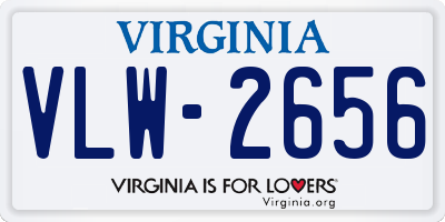 VA license plate VLW2656