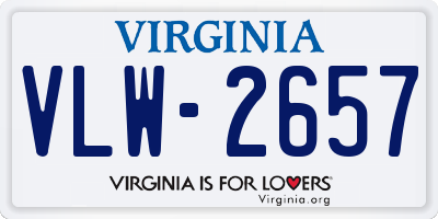 VA license plate VLW2657