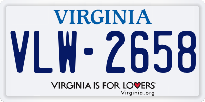 VA license plate VLW2658