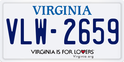 VA license plate VLW2659