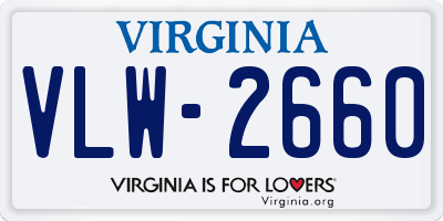 VA license plate VLW2660