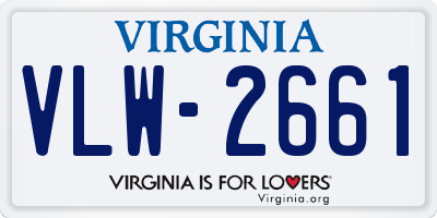 VA license plate VLW2661