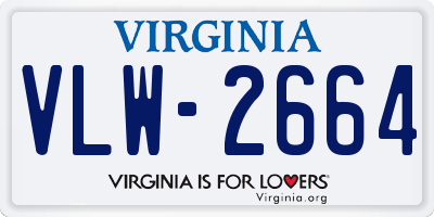 VA license plate VLW2664