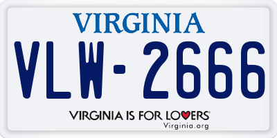 VA license plate VLW2666