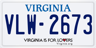 VA license plate VLW2673