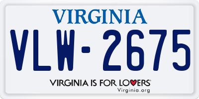 VA license plate VLW2675