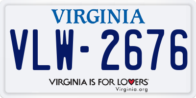 VA license plate VLW2676