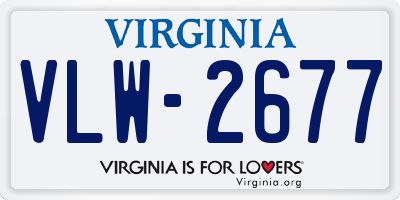 VA license plate VLW2677