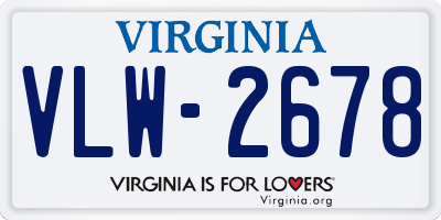 VA license plate VLW2678