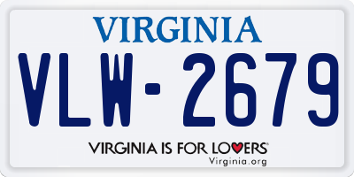 VA license plate VLW2679