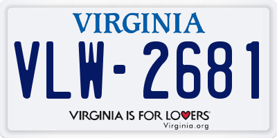 VA license plate VLW2681