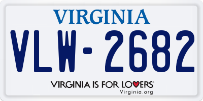 VA license plate VLW2682