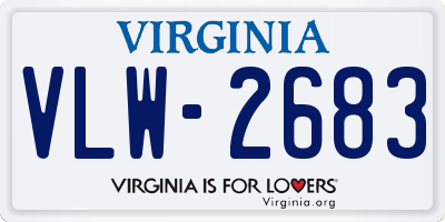 VA license plate VLW2683