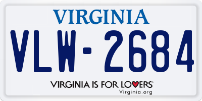 VA license plate VLW2684