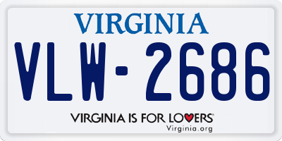 VA license plate VLW2686