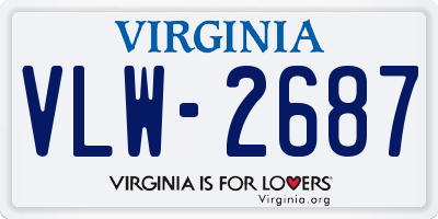 VA license plate VLW2687