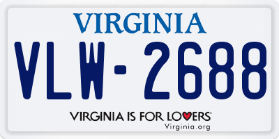 VA license plate VLW2688