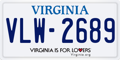 VA license plate VLW2689