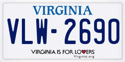 VA license plate VLW2690