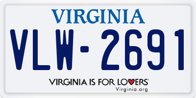 VA license plate VLW2691