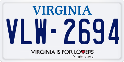 VA license plate VLW2694