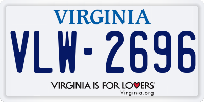 VA license plate VLW2696